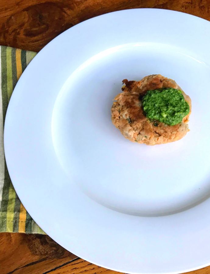 Spinach Pesto and Salmon Patties