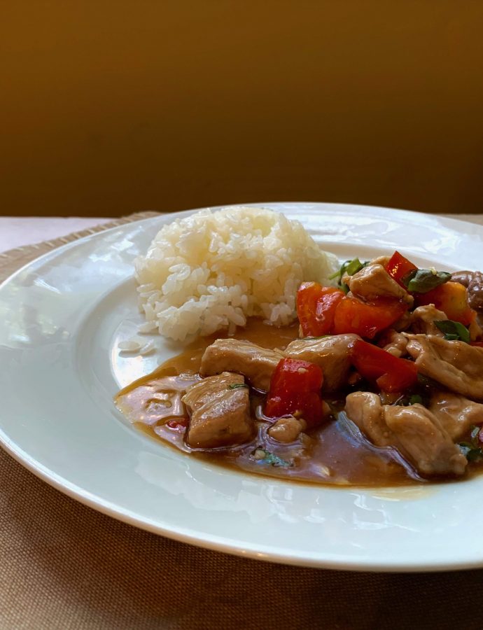 Pork with Tomato and Basil