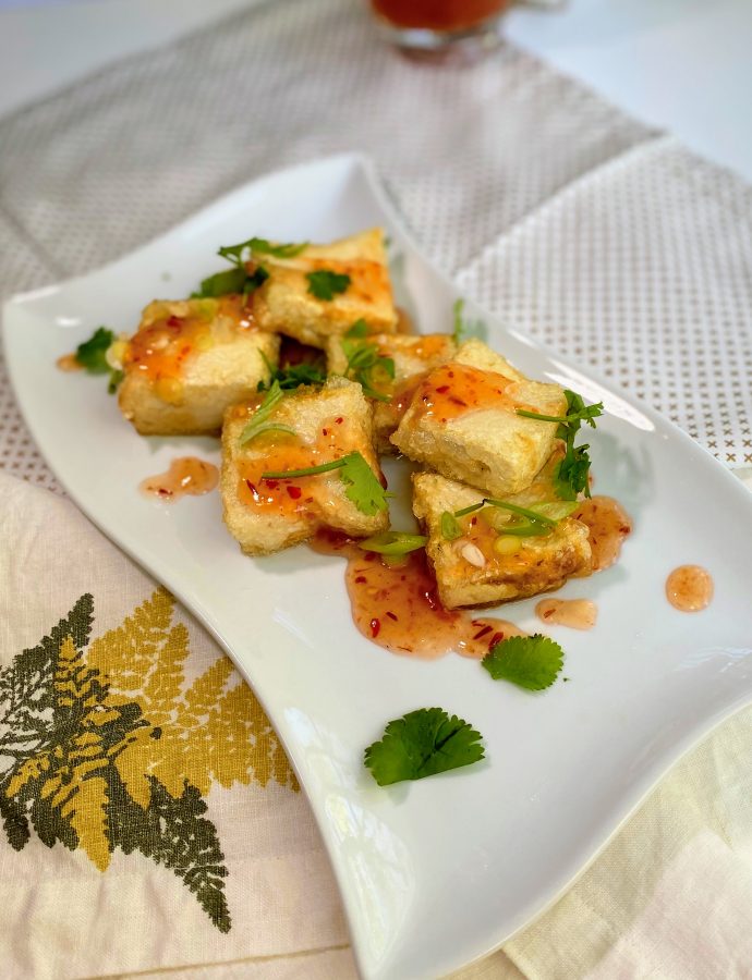 Fried Tofu with Sweet Chili Sauce